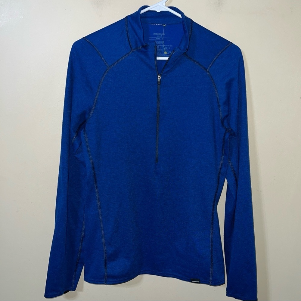 Patagonia Men’s 1/4 Zip Capilene Base Layer Pullover Small Blue